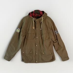 The Duffer of St George Men’s Jacket Size L Preppy Military Plaid Full Zip Coat